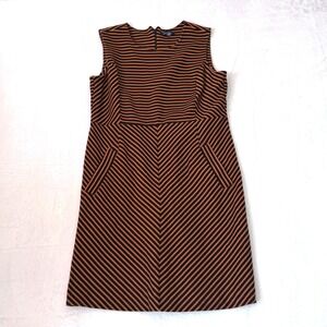 LANDS'‎ END STRIPED CASUAL POCKET DRESS SZ 14